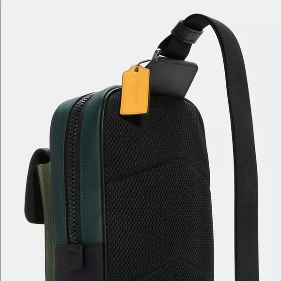 Men’s Track Pack in Colorblock w/Coach Patch Calf Leather - Picture 9 of 12